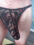 Petitq black lace thong