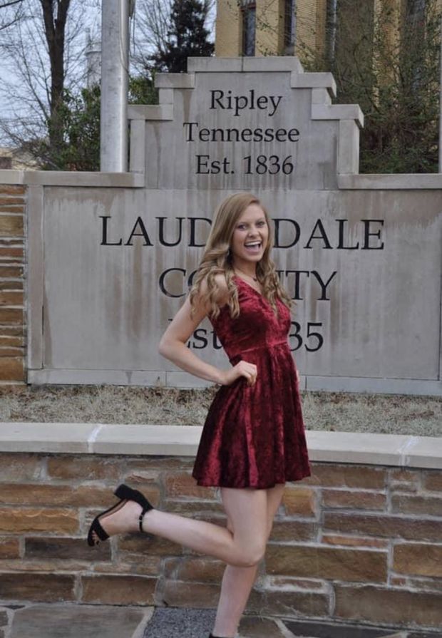 Cayla Crowder in a sexy lil red dress
