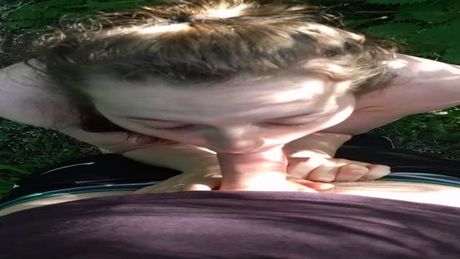 Sucking a stranger's cock in the woods!