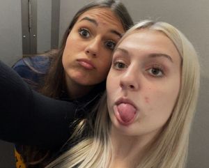 Keyra and friend selfie with tongue