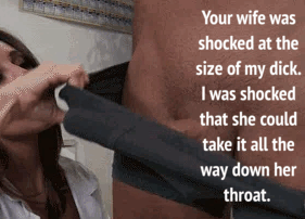 Your cheating wife sees my massive cock for the first time Gif ...
