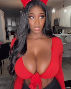 Ellie Mae huge boobs red top