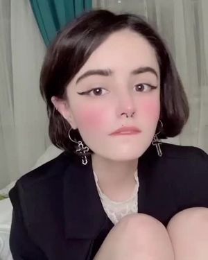 cute babe licking her foot