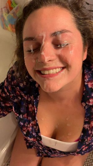 happy brunette facial