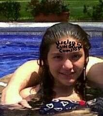 Valeria Soledad Moncada in the pool