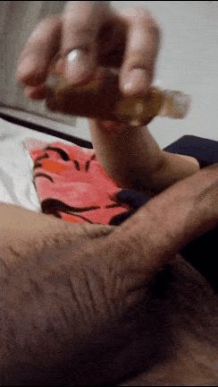 Oiling up my throbbing dick is just good skin care