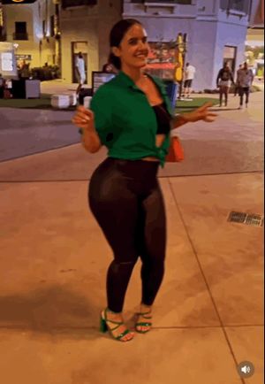 Stunning Latina dancing on the street