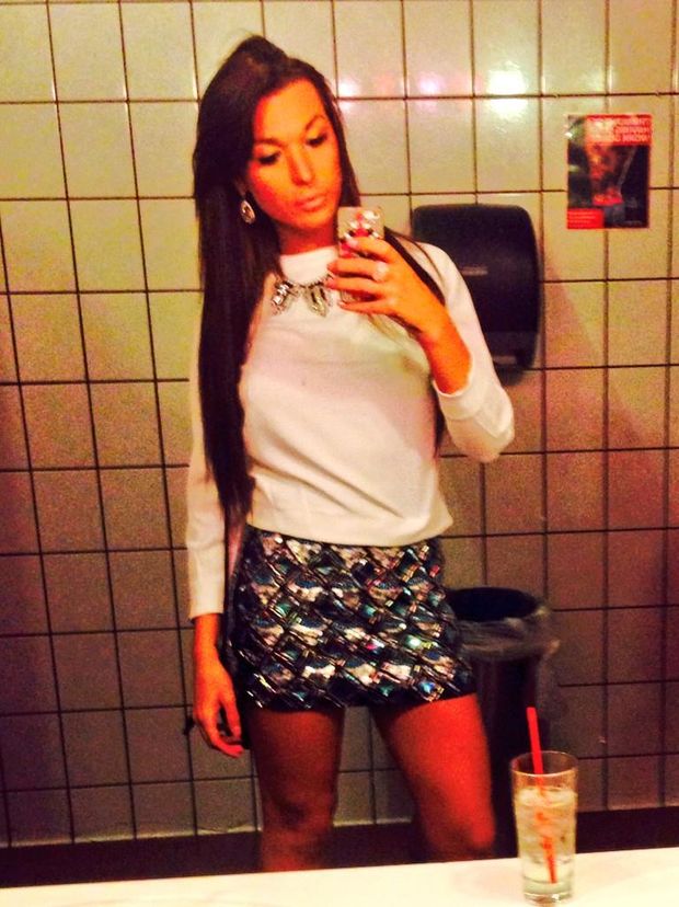 Aubrey Kate selfie in skirt