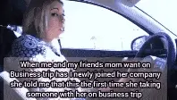 On business trip with friends mom