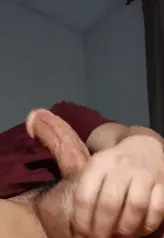 Stroking my dick and balls cause my secretary has the night off...