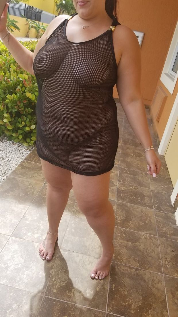 BBW Hotwife Mesh Cover Up