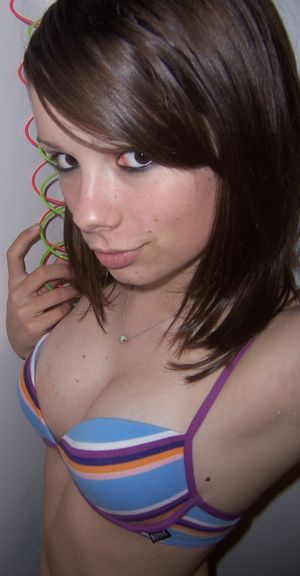 Nice striped bra on this teen