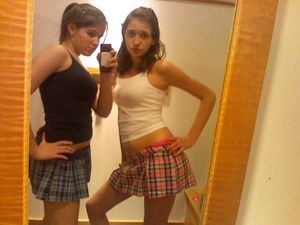 Slutty lil teen slut cockteases Pammie Wagner & Emily Fink