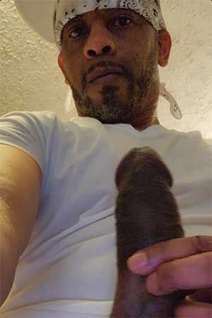 Gay black stud showing only the tip of his BBC in Broussard, LA