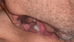 Cuck eating creampie