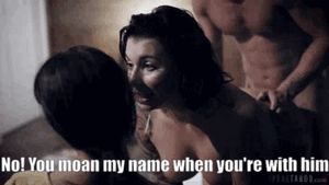 He's my husband, so it's my name you moan