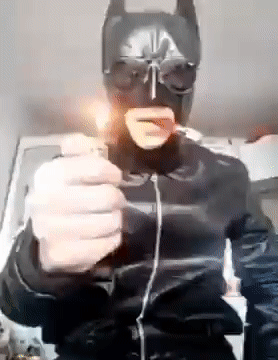 Fits the fetish ... >;P  ... ψ(｀∇´)ψ (NOTE: It's a videocompose: Tumblr/juanitopapayas posted: WTF #humor #batman #explosión)