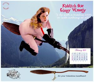 Ginny is so late to class, she forgets to wear her clothes!