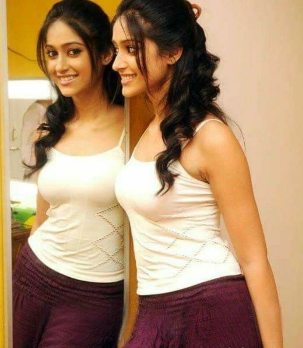 Her small tits in mirror