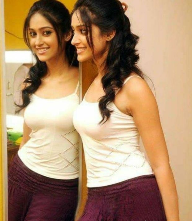 Her small tits in mirror