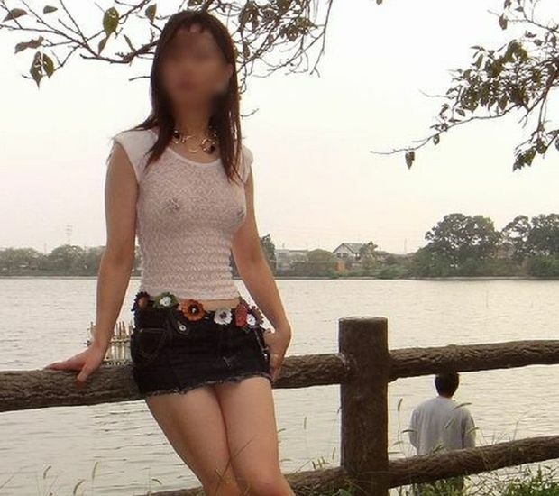 Braless tease in public.