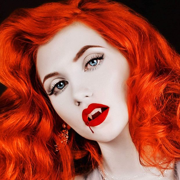 Redheaded vampire - horror and beauty