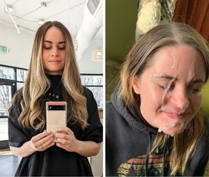 amateur selfie shot before and after facial