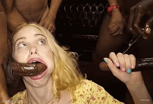 Blonde slut didn’t realize what she was in for