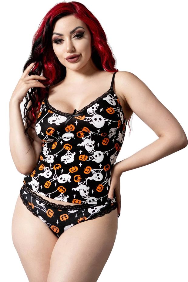 Dani Divine, goth model in pajamas
