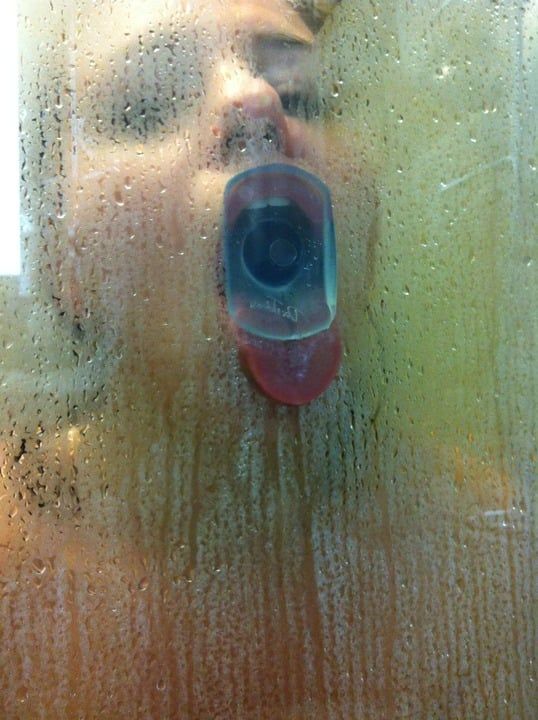 Training my blowjob skills in the shower