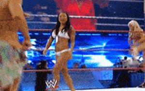 GAIL KIM & MICKIE JAMES - WWE DIVAS BIKINI HOTTIES IN RING!!