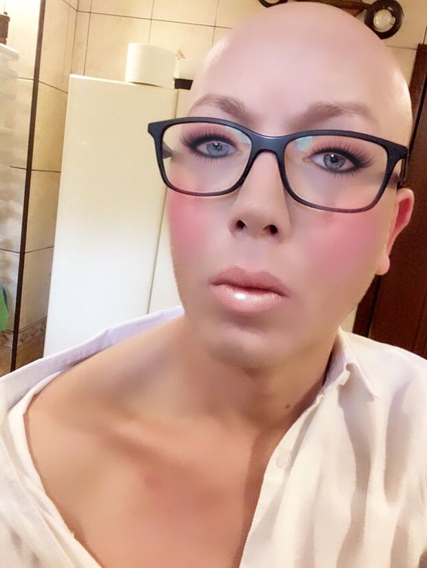 Bald cute femboy