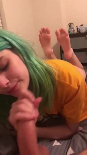 green haired sucker