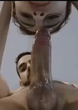 Watch his balls twitch as he cums down your asian gf's throat