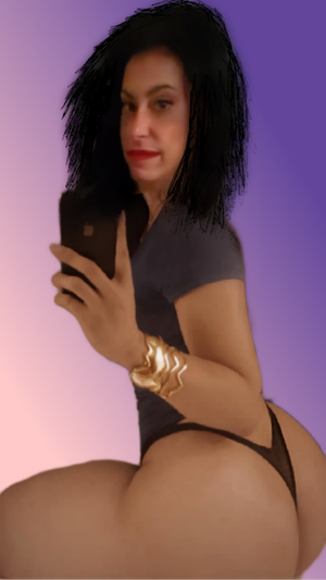 Sexy woman in a thong with a big ass