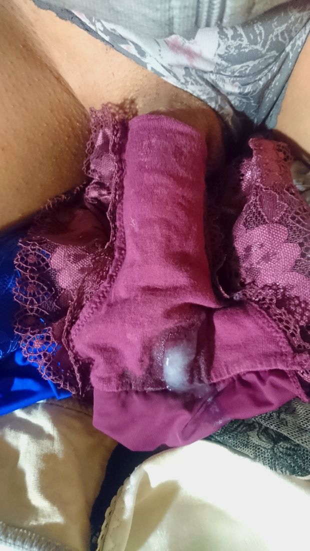 Purple Panty Pouch Cum