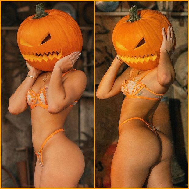 Halloween pumpkin hotty collage