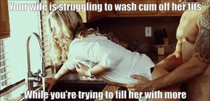 Once I saw it on her tits I couldn't help myself