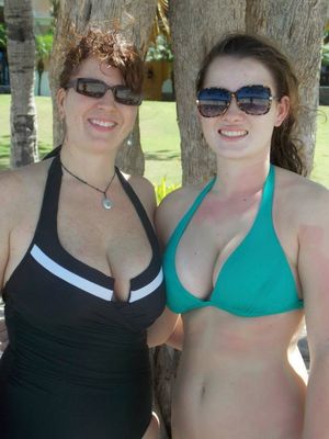 The melons on both of them.