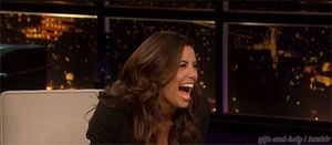 A nod for her cracking up.