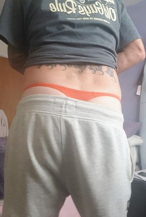 Orange thong slip