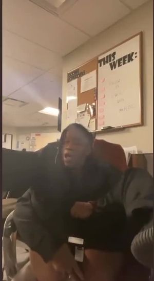 Camille the Hotel Operator masturbating while on the phone call working