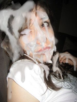 Sexy lil teenslut cocktease Emily Fink with a massive bukkake facial