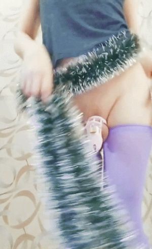 Caged Sissy Christmas Tree