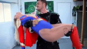 Superheroine defeated