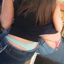 Sisters showing tail