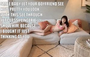 She feels quite at ease at his place with transparent underwear on