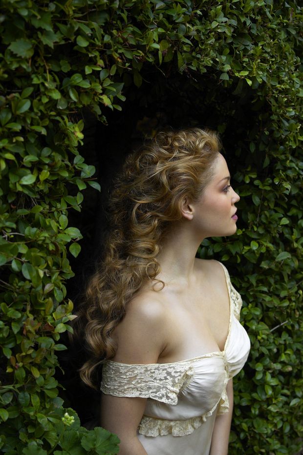Mysterious woman in the garden.