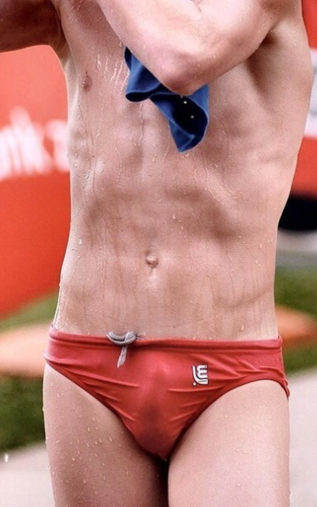 Red speedo dick print
