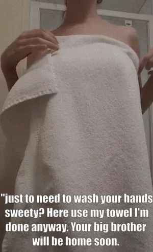 My girlfriend hates doing laundry so she didn't mind sharing her towel with my lil brother